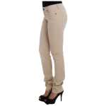 Cavalli Beige Cotton Stretch Slim Fit Jeans