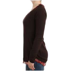 Cavalli Chic Crewneck Silk Applique Sweater