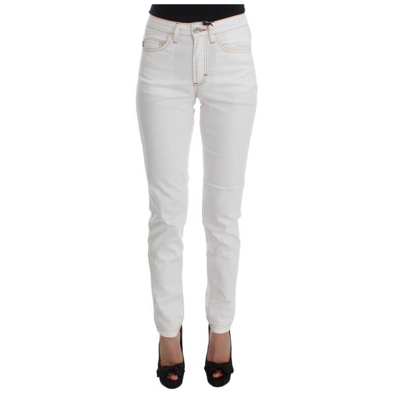 Cavalli White Cotton Blend Slim Fit Jeans, theFeinheit