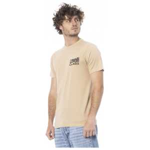 Cavalli Class Beige Cotton Men T Shirt