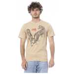 Cavalli Class Beige Cotton Men T Shirt 6