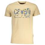 Cavalli Class Beige Cotton T-Shirt