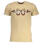 Cavalli Class Beige Cotton T Shirt 7