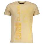 Cavalli Class Beige Cotton T Shirt 9