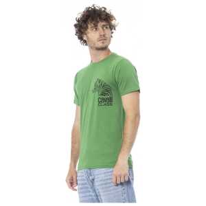 Cavalli Class Green Cotton Men T Shirt 16