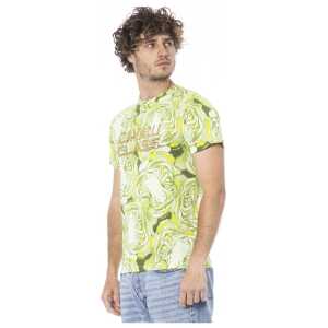 Cavalli Class Green Cotton Men T Shirt 7