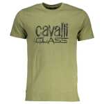 Cavalli Class Green Cotton T Shirt 7