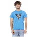 Cavalli Class Light Blue Cotton Men T Shirt 3