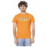 Cavalli Class Orange Cotton Men T Shirt 3