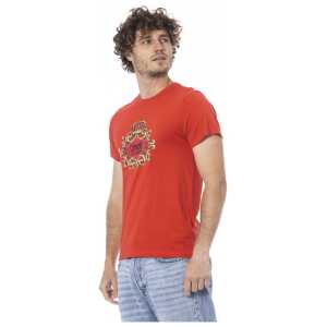 Cavalli Class Red Cotton Men T Shirt 4