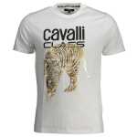 Cavalli Class White Cotton T Shirt 4