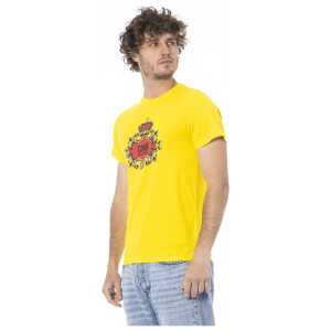 Cavalli Class Yellow Cotton Men T Shirt 4