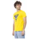 Cavalli Class Yellow Cotton Men T Shirt 7