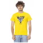 Cavalli Class Yellow Cotton Men T Shirt 9