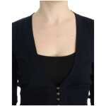 Cavalli Elegant Black Cropped Virgin Wool Cardigan 3