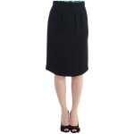 Cavalli Elegant Black Wool Pencil Skirt 6