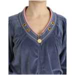 Cavalli Elegant Blue Zip Cardigan With Gold Details 4
