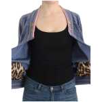 Cavalli Elegant Blue Zip Cardigan With Gold Details 6