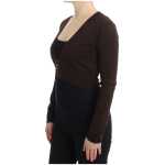 Cavalli Elegant Brown Virgin Wool Cropped Cardigan