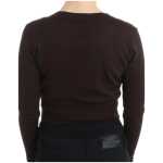 Cavalli Elegant Brown Virgin Wool Cropped Cardigan 2
