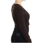 Cavalli Elegant Brown Virgin Wool Cropped Cardigan 3
