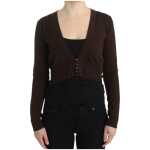 Cavalli Elegant Brown Virgin Wool Cropped Cardigan 7