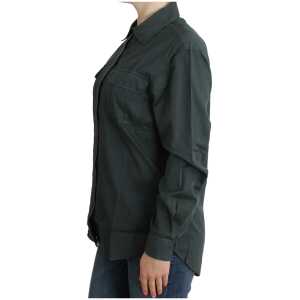 Cavalli Elegant Gray Cotton Button Down Shirt