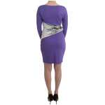 Cavalli Elegant Purple Floral Jersey Dress 2