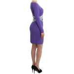 Cavalli Elegant Purple Floral Jersey Dress 3