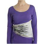 Cavalli Elegant Purple Floral Jersey Dress 4