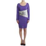 Cavalli Elegant Purple Floral Jersey Dress 8