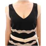 Cavalli Elegant Sheath Lace Dress In Black And Beige 3