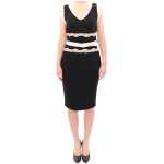 Cavalli Elegant Sheath Lace Dress In Black And Beige 7