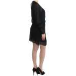 Cavalli Elegant Sheer Black Silk Blouson Dress 3