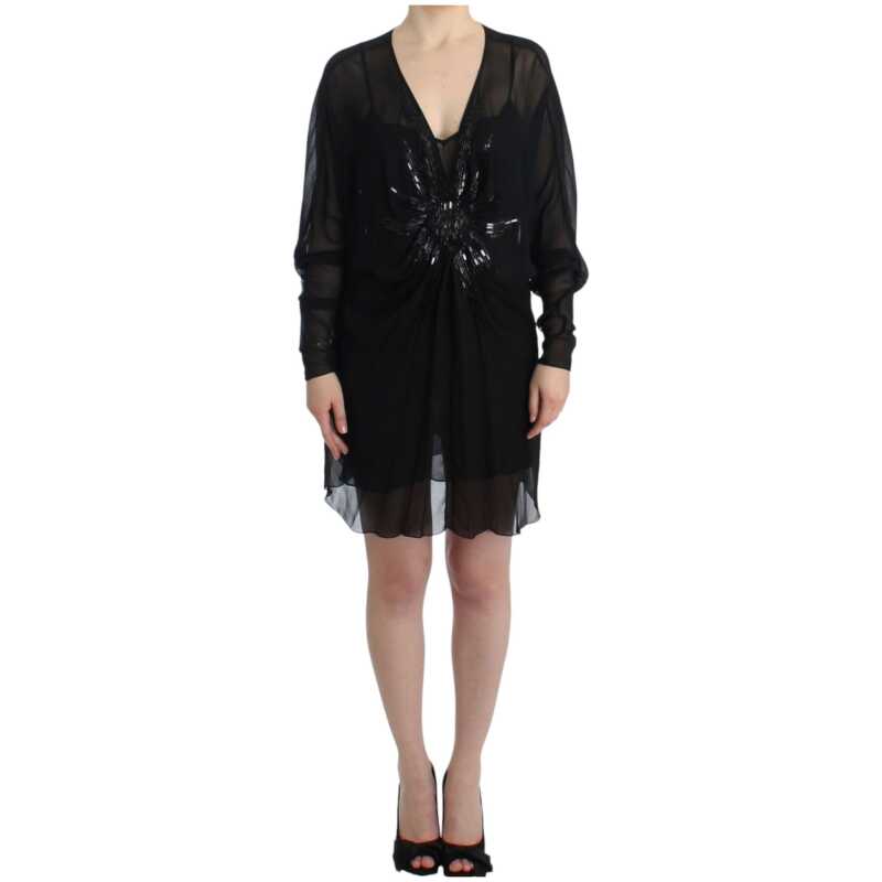 Cavalli Black long sleeve silk dress, theFeinheit