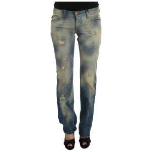 Cavalli Elegant Slim Bootcut Blue Jeans 8