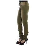 Cavalli Green Slim Fit Cotton Stretch Jeans