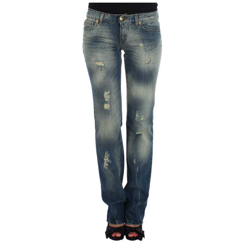 Cavalli Blue Cotton Low Waist Jeans, theFeinheit