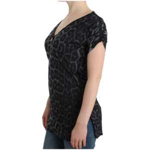 Cavalli Sultry Leopard V Neck Modal Top