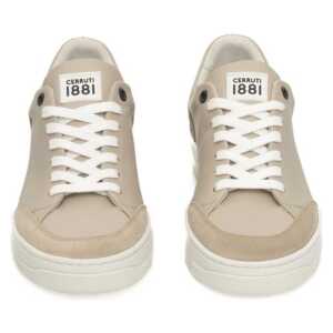 Cerruti 1881 Beige Leather Women Platform Sneaker