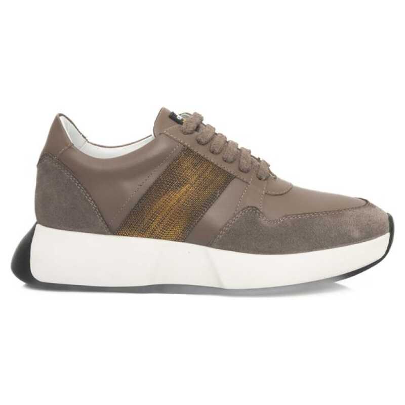 Cerruti 1881 Beige Leather Women Sneaker, theFeinheit