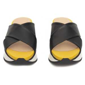 Cerruti 1881 Black Calfskin Women Sandal