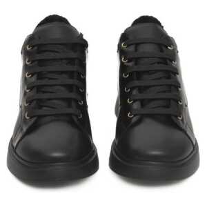 Cerruti 1881 Black Leather Women Sneaker