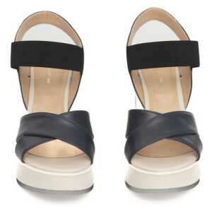 Cerruti 1881 Blue Calfskin Women Sandal