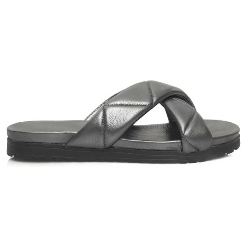 Cerruti 1881 Gray Lambskin Women Sandal, theFeinheit