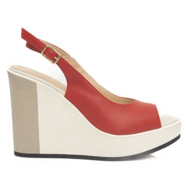 Cerruti 1881 Red Calfskin Women Sandal, theFeinheit