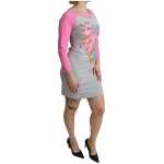 Chic Gray Cotton Blend Moschino Sweater Dress