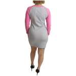 Chic Gray Cotton Blend Moschino Sweater Dress 3