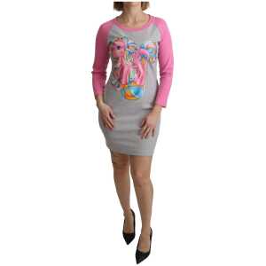 Chic Gray Cotton Blend Moschino Sweater Dress 5