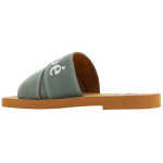 Chloe Elegant Forest Green Cotton Slides 2